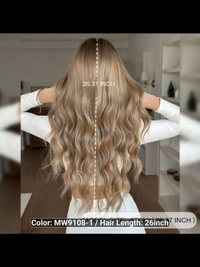 Light Brown Mixed Color 26" Women's Wig Hair Wavy